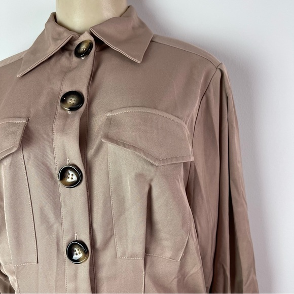 Balloon Sleeve Button Front Midi Dress - Picture 14 of 15